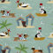 HEKO PANELS Stoff Oxford Wasserdichte Meterware Canvas-Stoff Polyester Stoff Zum Nähen Nähstoffe Möbelstoffe Dekostoffe Handwerken Wasserabweisend Blickdicht Hunde 2 Meter 155 x 200 cm