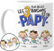 Tassenliebling® Opa Tasse personalisiert mit 1-3 Enkelkindern - Die schönsten Gründe Opa zu sein - Blau - Geschenk für Opa zum Geburtstag - Geburtstagsgeschenk