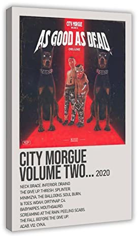 City Morgue Volume Two As Good Poster As Dead & Music Cover Poster Leinwand Poster Wandkunst Dekor Druck Bild Gemälde für Wohnzimmer Schlafzimmer Dekoration Rahmen Stil 40 x 60 cm