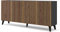 Homlando Kommode Ravenna F 200 cm 3D3S Sideboard mit 3 Türen und 3 Schubladen - Highboard - Moderner Kommode für das Schlafzimmer oder Wohnzimmer (Schwarz Matt/Artisan Eiche)