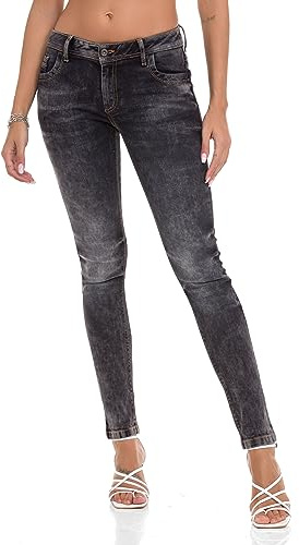 Cipo & Baxx Damen Jeanshose – Denim Jeans mit Stylischen Details, High-Waist & Modernem Look – Trendige Fashion Jeans