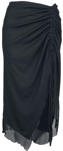 Banned Alternative Umbra Mesh Ruched Skirt Frauen Mittellanger Rock schwarz 4XL