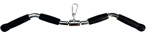 Rivotrance Strength-Enhancing Wide Grip LAT Pull Down Bar, Curl Pulldown Attachment Gym Equipment with Rubber Handles for Strength Workouts, Lat Bar Cable Machine Attachment(29 Inch)