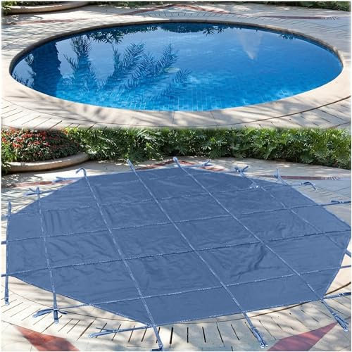 AviiSo Copertura per Piscina con Ancore e Molle, Copertura Invernale per Piscina interrata per Ponte in Legno/Montaggio a Pavimento in Cemento, Maglia PP ad Alta Resistenza, Formato Personalizzato (S