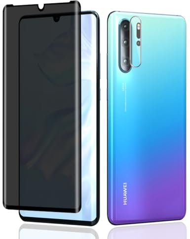 Teenrpov [1+1 Stück Schutzfolie für Huawei P30 Pro Panzer Schutz Glas Sichtschut und Huawei P30 Pro Kameraschutz Schutzglas, Privacy Anti-Spy Displayschutzfolie für Huawei P30 Pro