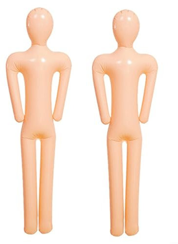 URPIZY Aufblasbare Körperpuppe, 152 cm, Halloween-Requisite, Hof-Dekoration, aufblasbarer Schnuller, Totkörper-Requisite zum Verkleiden und Kostüm-Display, 2 Stück