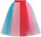 BABYONLINE D.R.E.S.S.® Neu Damen Kurz Retro Rock Hohe Taille Tutu Rock Tüllrock Petticoat Tutu Unterrock Tütü Crinoline Minirock Reifrock Unterrock Kleid Tüll Regenbogen kostüm Prinzessin Rock Damen