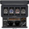 ROTHWELL Uhrenbox aus Leder mit 4 Schlitzen und Aufbewahrungsschublade – luxuriöser Schmuck-Organizer, verschließbare Vitrine mit Echtglas-Oberseite – Uhrenbox-Organizer für Damen und Herren (Carbon)