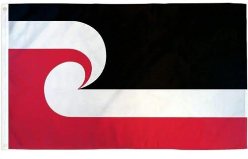 Lpitoy Drapeau Maori, Bannière Polynésienne Indigène avec Deux Œillets Métalliques Fondues Résistantes Vives Couleurs Maori Drapeau Polyester Maori Drapeau