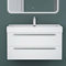 Mai & Mai Meuble de Salle de Bain Blanc Mat 100cm Meuble sous Vasque Quadratto Meuble Suspendu avec Vasque