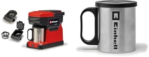 Einhell Akku-Kaffeemaschine TE-CF 18 Li-Solo Power X-Change (18 V, 240 ml Wasserbehälter, für Filterkaffee & Kaffeepads, Tragegriff, inkl. 2x Kaffeetasse mit Deckel, ohne Akku)