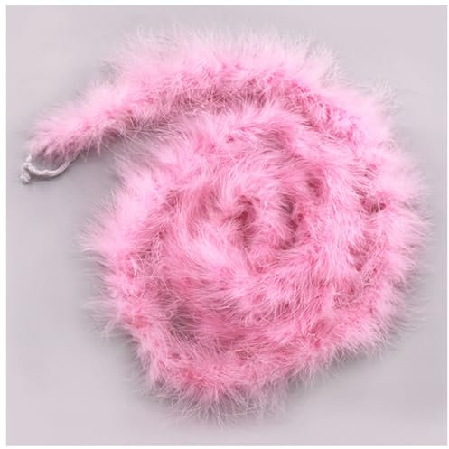 Wisafory Federboa 2M Flauschige Feder Girlande Federschal Federboa zum Basteln Nähen Feder Boa Kostüm Zubehör für Hochzeit Karneval Mottoparty Weihnachten Party Dekoration Rosa