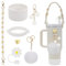 Stanley Cup Accessories Set Including 1 Pcs Water Bottle Handle Strap, 1 Pcs Siliocne Stanley Cup Boot, 1 Pcs Siliocne Straw Cover, 2 Pcs Stanley Charms for Stanley Cup 40oz & 30oz Tumbler (White)…