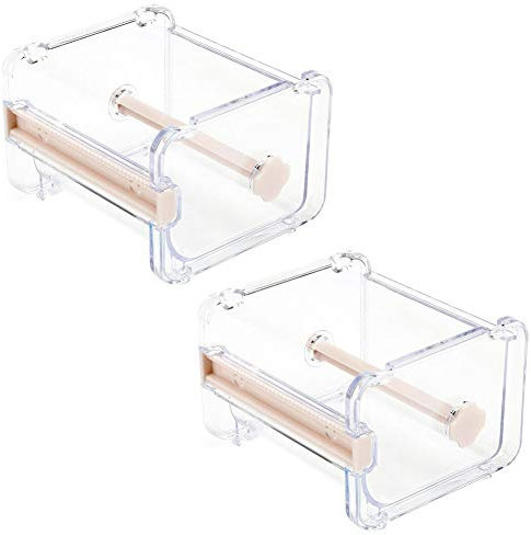 BZVCRTYKL 2 Packungen Washi Tape Dispenser Cutter, Roll Tape Holder Organizer, Masking Tape Desktop Tape DIY Sticker Roll Tape Cutter, Washi Tape Box Holder Storage/2958