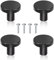 mkemka 4Pcs Black Round Cabinet Knobs - 25mm Kitchen Cabinet & Drawer Knobs