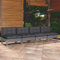 HEFZGDB 4-Sitzer-Gartensofa mit Anthrazit Kissen Kiefer Massivholz Gartenbank Gartenlounge Outdoor Sofa Geeignet für Garten, Terrasse, Pool.