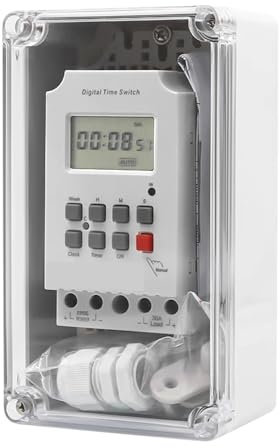Folisila 220VAC 30A Timer Digital mit wasserdichter Box for Outdoor Digital Timer Schalter