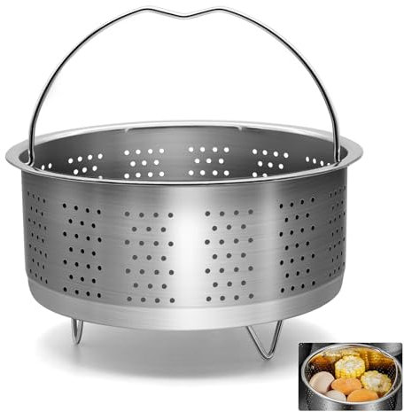 WYYFXY® Dampfgarer Einsatz 304 Edelstahl Dämpfkorb 17,5cm Dämpfeinsatz für Topf, Rund Dampfgareinsatz mit Griff, Siebeinsatz für Töpfe, Kochtöpfe, Schnellkochtopf, Dampfer