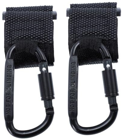 VICASKY 2 Stück-Pack Kinderwagenhaken für Taschen Rutschfester Stroller Hook aus PU und Legierung Passend für Buggy Einkaufswagen Schwarz