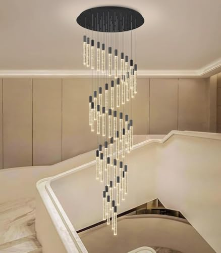 CNMKLM 40-Flammig Pendelleuchte LED Moderne Pendellampe Kristall Hängeleuchte Höheverstellbar Hängelampe Kronleuchter geeignet für Wohzimmer Esstisch, Treppe, Schlafzimmer