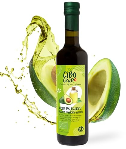 Bio Avocadoöl Extra zum Kochen - 500ml. Avocado Öl Bio Kaltgepresst 100% Rein Kaltgepresst und Nicht Raffiniert. Avocado Oil zum Braten Grillen und als Würzöl oder Marinieren.