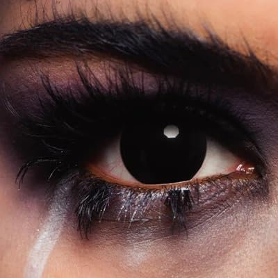 Blackout Lenses – 3-Monats-Kontaktlinsen ohne Stärke – Schwarze Effektlinsen für Halloween, Cosplay, Karneval & Mottopartys – Weiche und komfortable farbige Kontaktlinsen