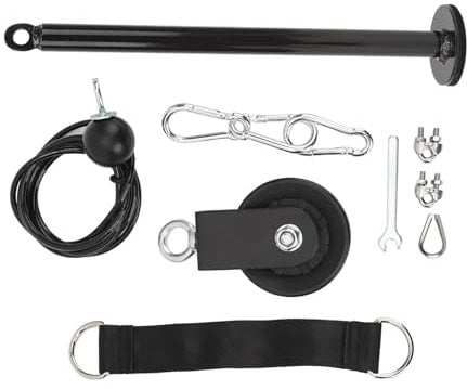 Pulley System For Home Gym, Stainless Steel Nylon Weight Cable Pulley System with 2m Cable Cable Pulley System Gym Cable Machine Attachment For Biceps Triceps Shoulders Back