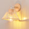 LIGKIN Wandleuchte Bambus Vintage Lampe Boho E27 Lampenschirm Metall Rattan Wandlampen Holz Innenwandlampe Drehbare Deckenleuchte für Schlafzimmer Küche Wohnzimmer