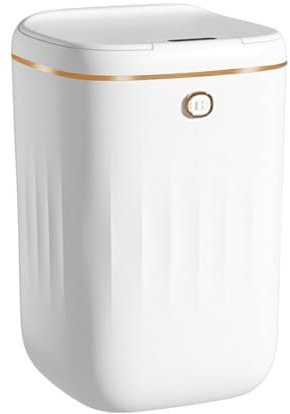 aqxreight Automatic Tr Can 20L Touchl Sensor Easy PP Electric Garbage Bin for Kitchen Bathroom White Golden Battery Automatic Tr CanTouchl Tr CanTouchl Tr BinAutomatic Tr BinAutomatic