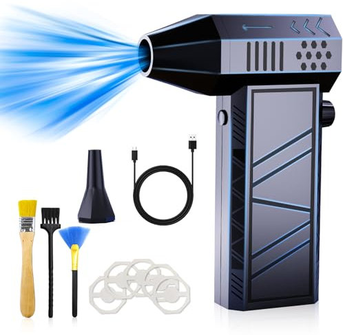 Elektrische Staubgebläse,Druckluft-staubwedel,150000 U/min Mini Electric Air Duster, leistungsstarkes Gebläse mit 8000mAh Akku für PC Reinigungsset, Tastaturen (150,000 U/min)