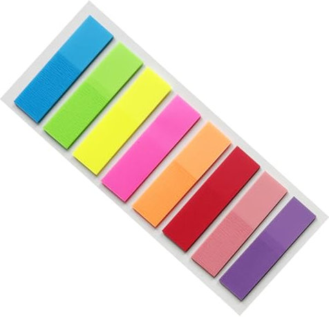 Marcadores De Página Y Etiquetas Adhesivas - Marcapáginas Adhesivos Coloridos, Etiquetas De Índice Portátiles | Lote De Fichas Adhesivas Fluorescentes Transparentes, Pestañas Reposicionables Para