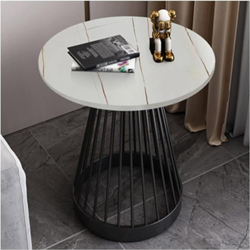 RKJDMSWJ Rock Couchtisch, Runder Couchtisch mit Edelstahl-Tischgestell, für Wohnzimmer, Wohnzimmer, Arbeitszimmer usw