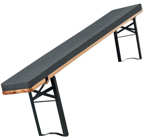 moismk Bankauflagen Gepolstert 180x30 220x25 200x30 170x23 Bierbankauflagen Outdoor, Sitzkissen Bank, 3cm Dick, mit Reißverschluss fur Banke Kissen Kissenauflage(Dark Gray,180x30x3cm)