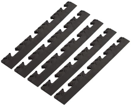 Pack 5 Bordures Femelles pour Dalle PVC noire Clipsable Sol Antidérapant Carré Garage Atelier PS50CRN/F INTEC