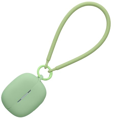 kwmobile Custodia per Xiaomi Redmi Buds 6 Pro Cover - Cuffie Wireless in Silicone - Porta Auricolari - Protezione Cuffie in Ear con Cinturino - verde matcha