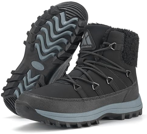Mishansha Botas de Nieve Mujer Cálido Forrados Invierno Gr.36-42 | Botines Invierno,Antideslizante,Zapatos de Invierno,Cortavientos Botas Montaña,Senderismo Acampada