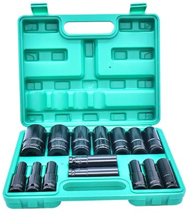 PFXNGMS Verstellbarer Schraubenschlüssel aus Edelstahl, verstellbare Maulschlüssel, 15 x 1/2-Zoll-Antrieb, Schlagsteckschlüsselsatz, professioneller Innensechskant, strapazierfähig