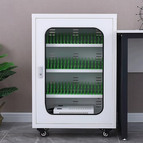 Mobile Charging Cart with Lock for Classroom Devices - Secure Storage and Charging Station