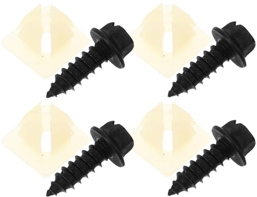 Kennzeichenclips Satz aus Nylon und Stahl für Kennzeichenrahmen | 1 Satz, Korrosionsbeständig und Hart, für Kennzeichenwechsel und Montage an Fahrzeugen