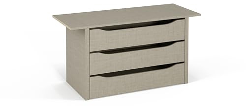 Rauch Möbel ZUBEHÖR, Schubladeneinsatz, Leinenoptik, Maße 111x57x45 cm | Schubkasteneinsatz, mit 3 Schubladen für Elementbreite 112,5 cm für Kleiderschränke von rauch