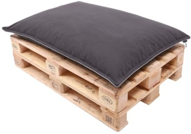 TexDeko® Cord Palettenkissen 120x80x18 cm (nur Sitzkissen) Anthrazit | Weicher Cordstoff, wasserabweisend, UV-beständig, waschbarer Bezug, Indoor & Outdoor Palettenpolster, 320 g/m² Stoffgewicht