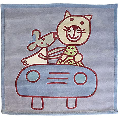 Kinderteppich aus Wolle Flieder 150 x 150 cm souricette – Pflaume – Wolle