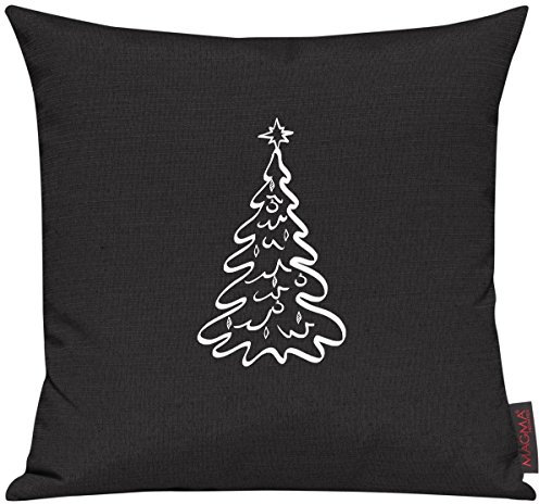 Shirtinstyle Sofakissen, Kissenbezug, Kissenhülle, Motiv Weihnacht Tannenbaum Weihnachtsbaum, Größe 40 x 40cm, Farbe Schwarz
