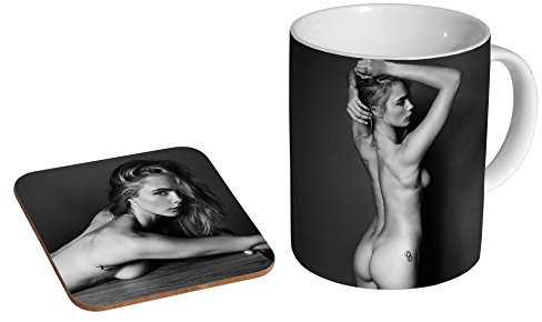 Cara Delevingne BW Body Kaffeetasse und Untersetzer aus Keramik