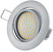 TEVEA Ultra Flach LED Einbaustrahler - Warmweiss - 3.5W 230V Edelstahl Optik Schwenkbar - Einbauspots - Einbauleuchten (Chrome Matt - Warmweiss)