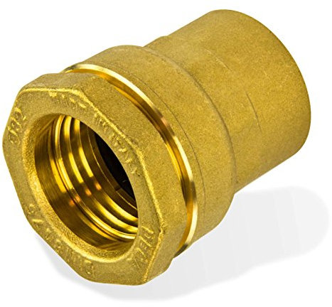 Caleffi 860525 Messing PE Verschraubung 25 mm x 3/4 Zoll Innengewinde Klemmverbinder für PE Rohr Kunststoffrohr