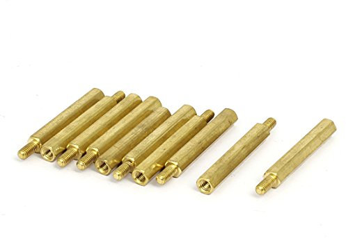 sourcing map 10 STÜCKE M3 x 30 mm + 6 mm Stecker auf Buchse Messing Sechskant Abstandshalter