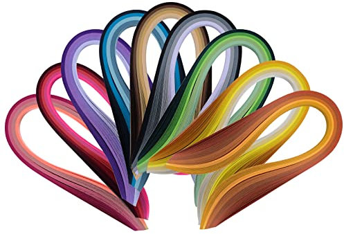 YURROAD Papier Quilling Strips Quilling Paper Set mit 900 Streifen 36 Farben 7mm Breite 39 cm Länge für DIY Quilling Art Papierhandwerk Grußkarten Geschenk