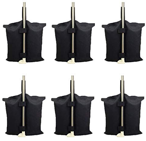 YELAIYEHAO Industrial Grade Heavy Duty Double-Stitched Weights Bag, Leg Weights for Pop up Canopy Tent Weighted Feet Bag Sand Bag 6pcs-pack,Black