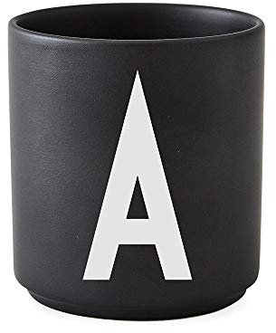Design Letters - Personal Porzellanbecher - schwarz - A - Arne Jacobsen - Design - Tasse